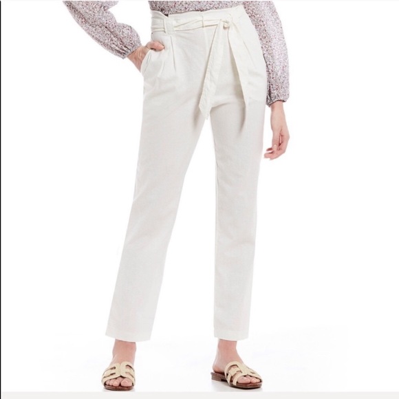 Chelsea & Violet Pants - Chelsea & Violet ivory paper bag pants NWT